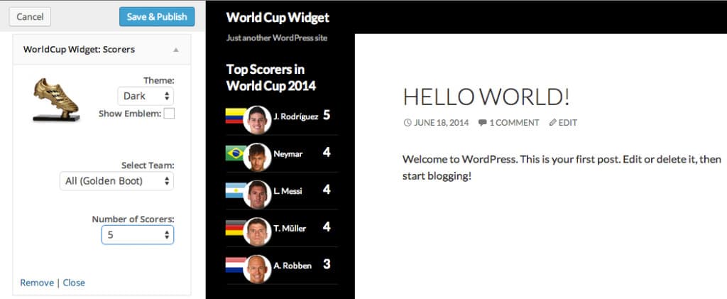 Top Scorers World Cup 2014 Widget