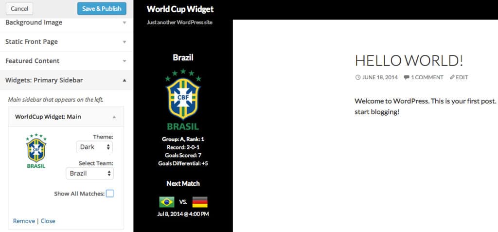 Main World Cup Widget