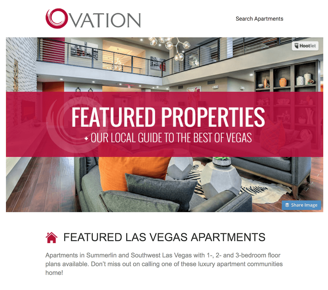Weekly "Featured Apartments" Emails