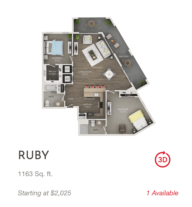 Floor Plan with one available apartment